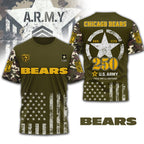 C.bears | Premium .n.f.l. Military Pride 3d Shirt