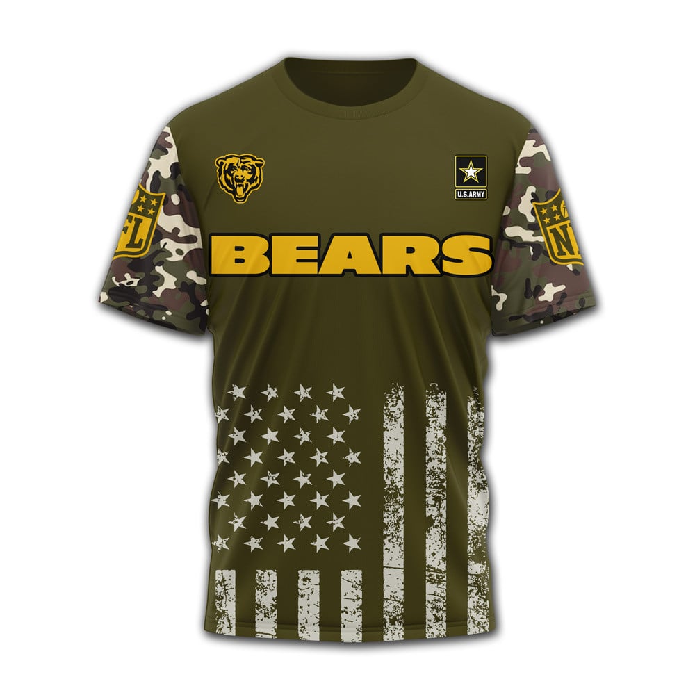C.bears | Premium .n.f.l. Military Pride 3d Shirt