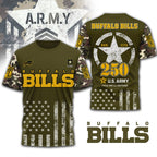 B.bills | Premium .n.f.l. Military Pride 3d Shirt
