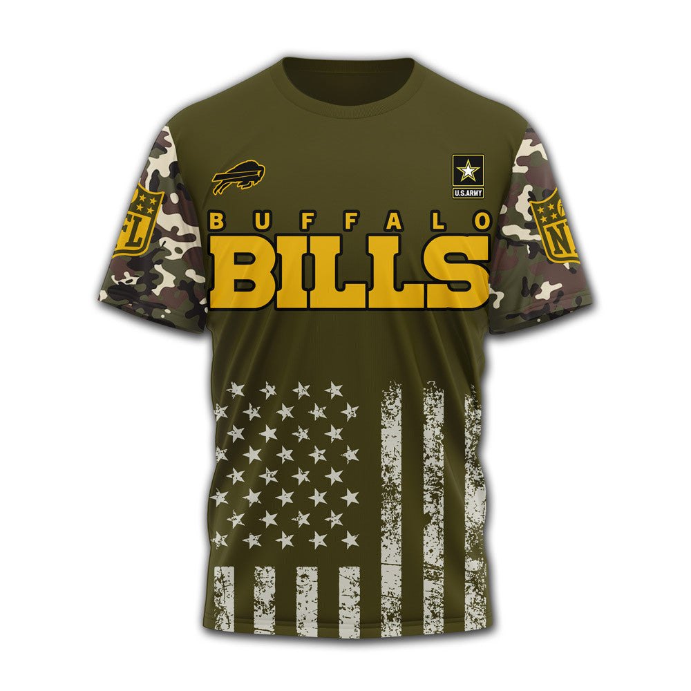 B.bills | Premium .n.f.l. Military Pride 3d Shirt