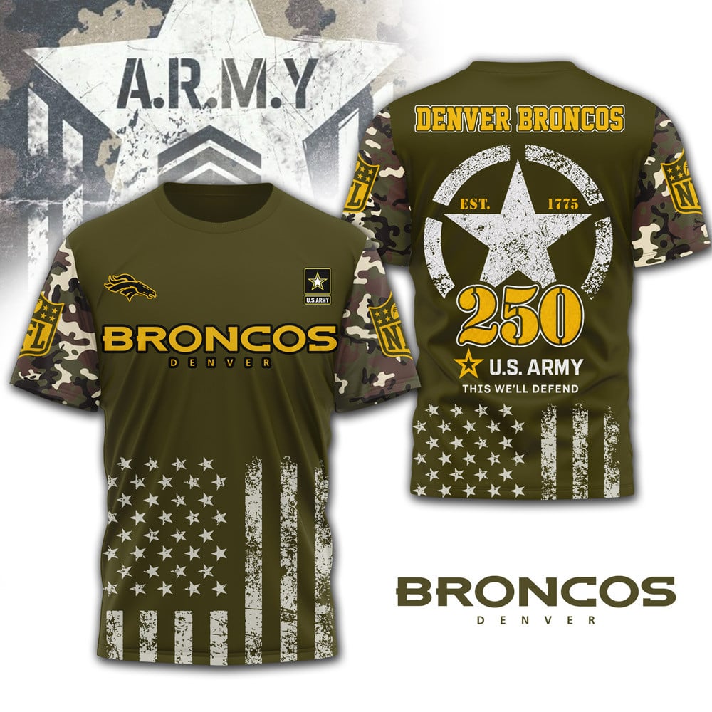 D.broncos | Premium .n.f.l. Military Pride 3d Shirt