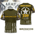 D.broncos | Premium .n.f.l. Military Pride 3d Shirt