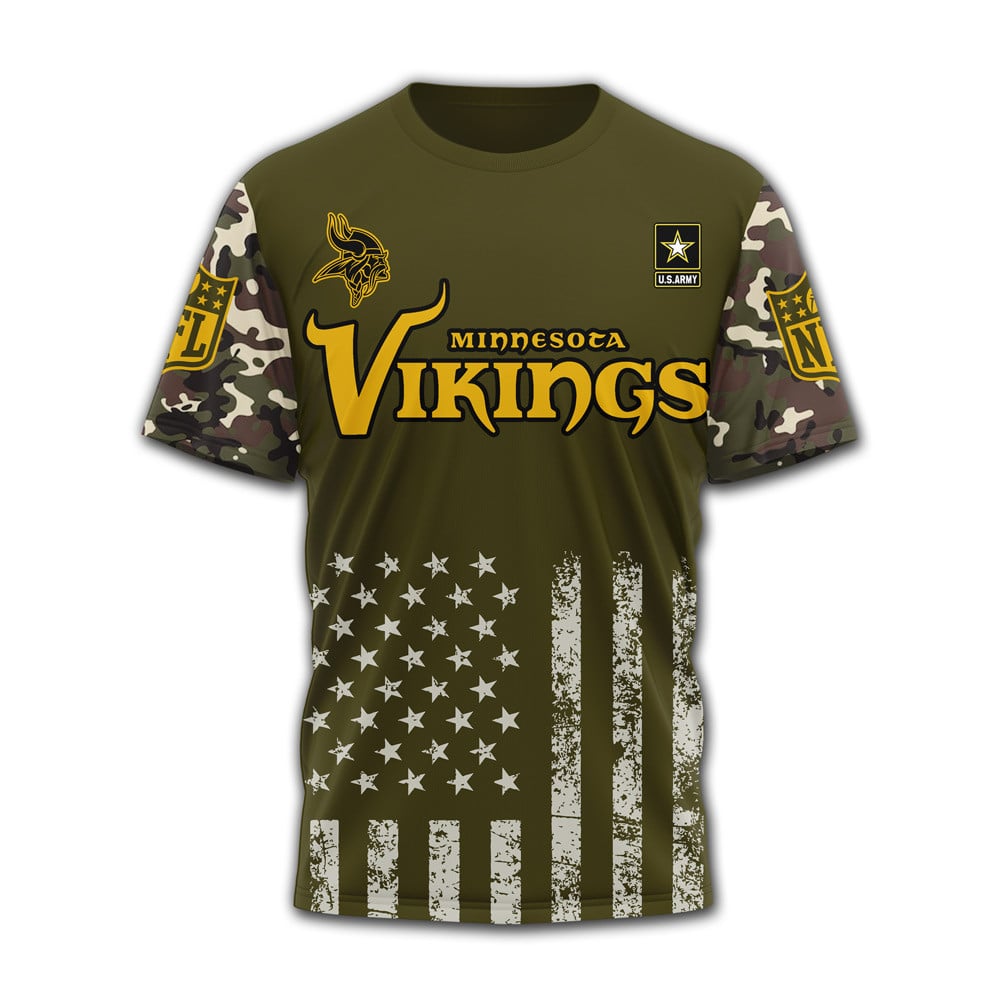 M.vikings | Premium .n.f.l. Military Pride 3d Shirt
