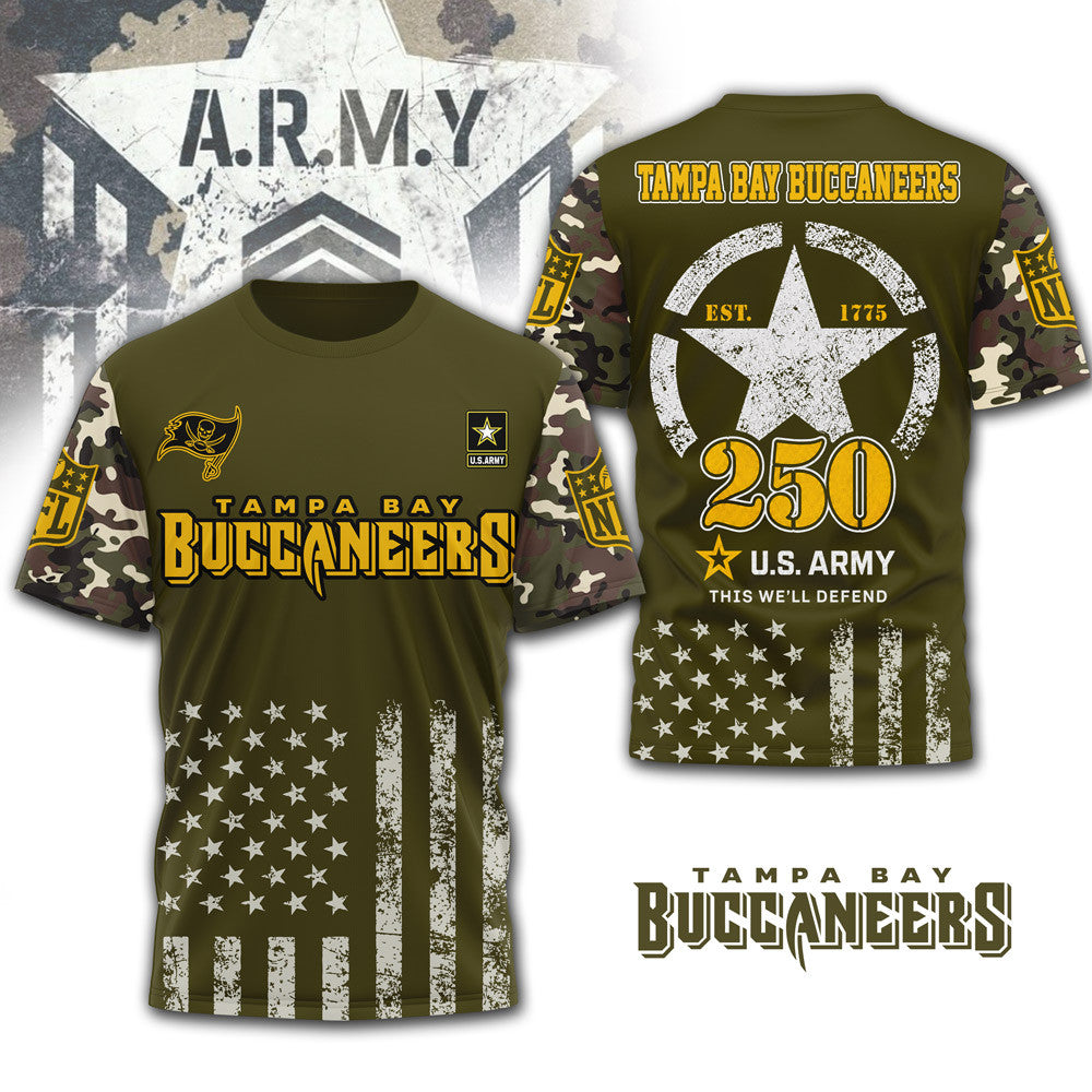 Tb.buccaneers | Premium .n.f.l. Military Pride 3d Shirt