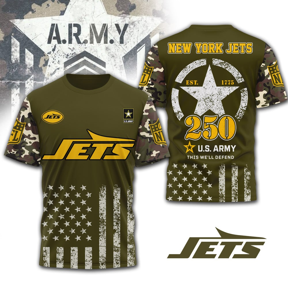 Ny.jets | Premium .n.f.l. Military Pride 3d Shirt