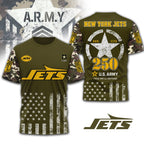 Ny.jets | Premium .n.f.l. Military Pride 3d Shirt