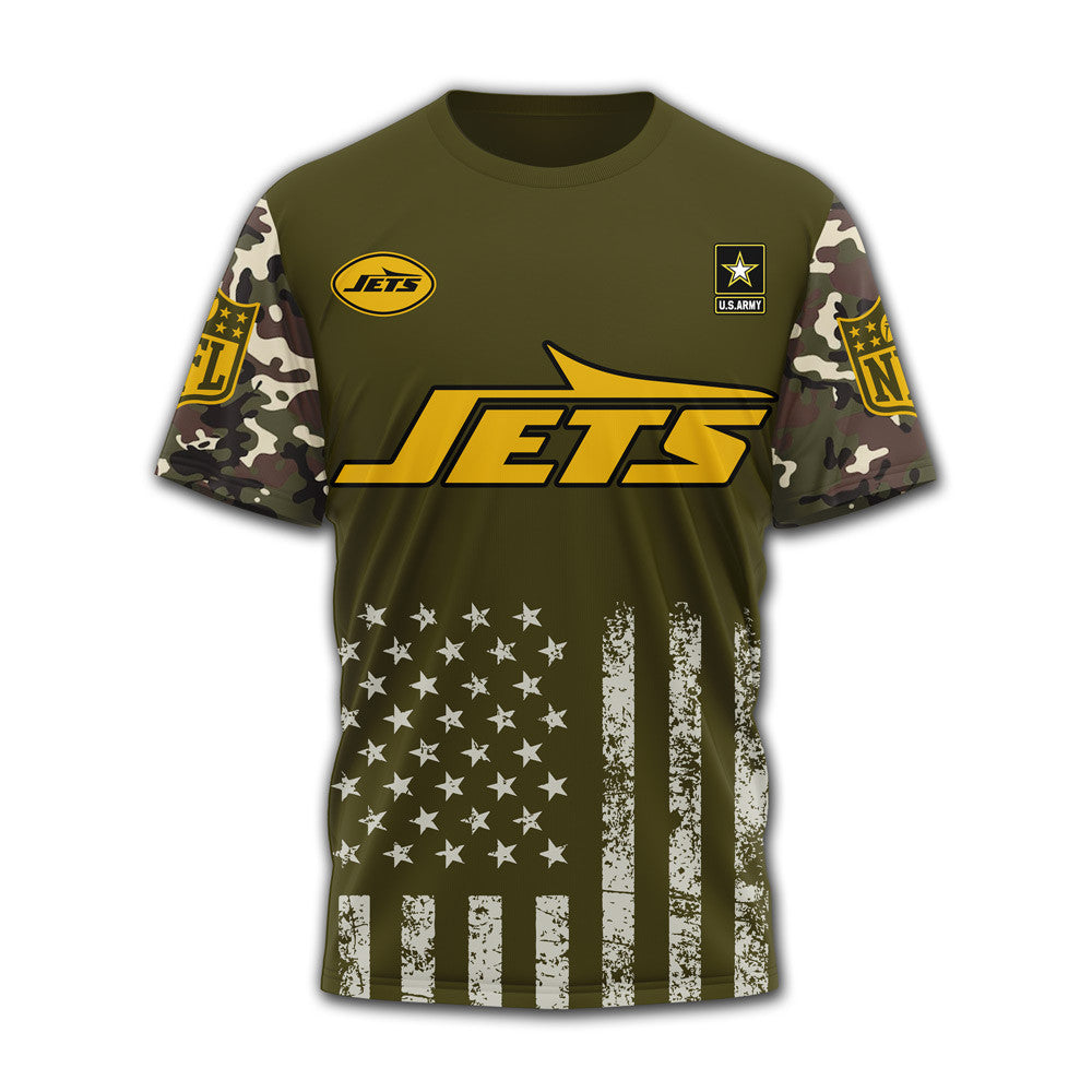 Ny.jets | Premium .n.f.l. Military Pride 3d Shirt
