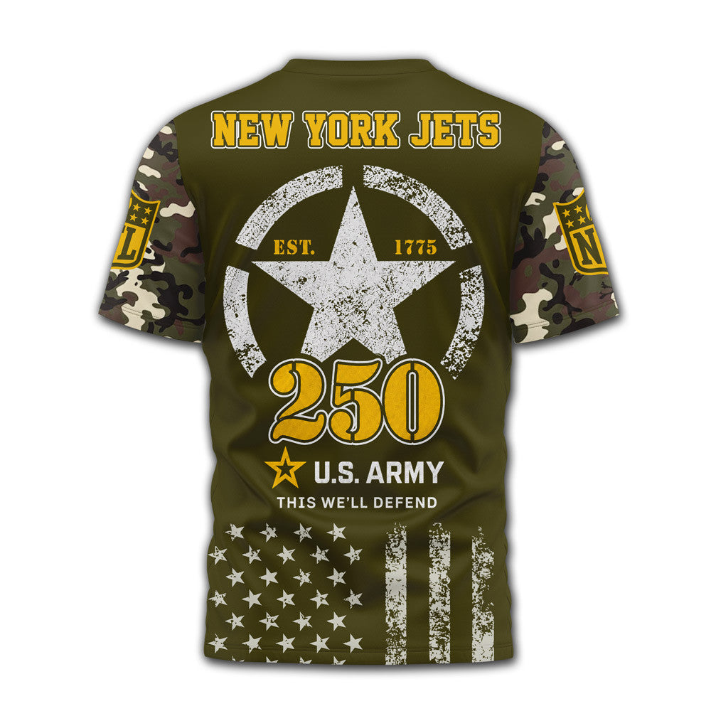 Ny.jets | Premium .n.f.l. Military Pride 3d Shirt