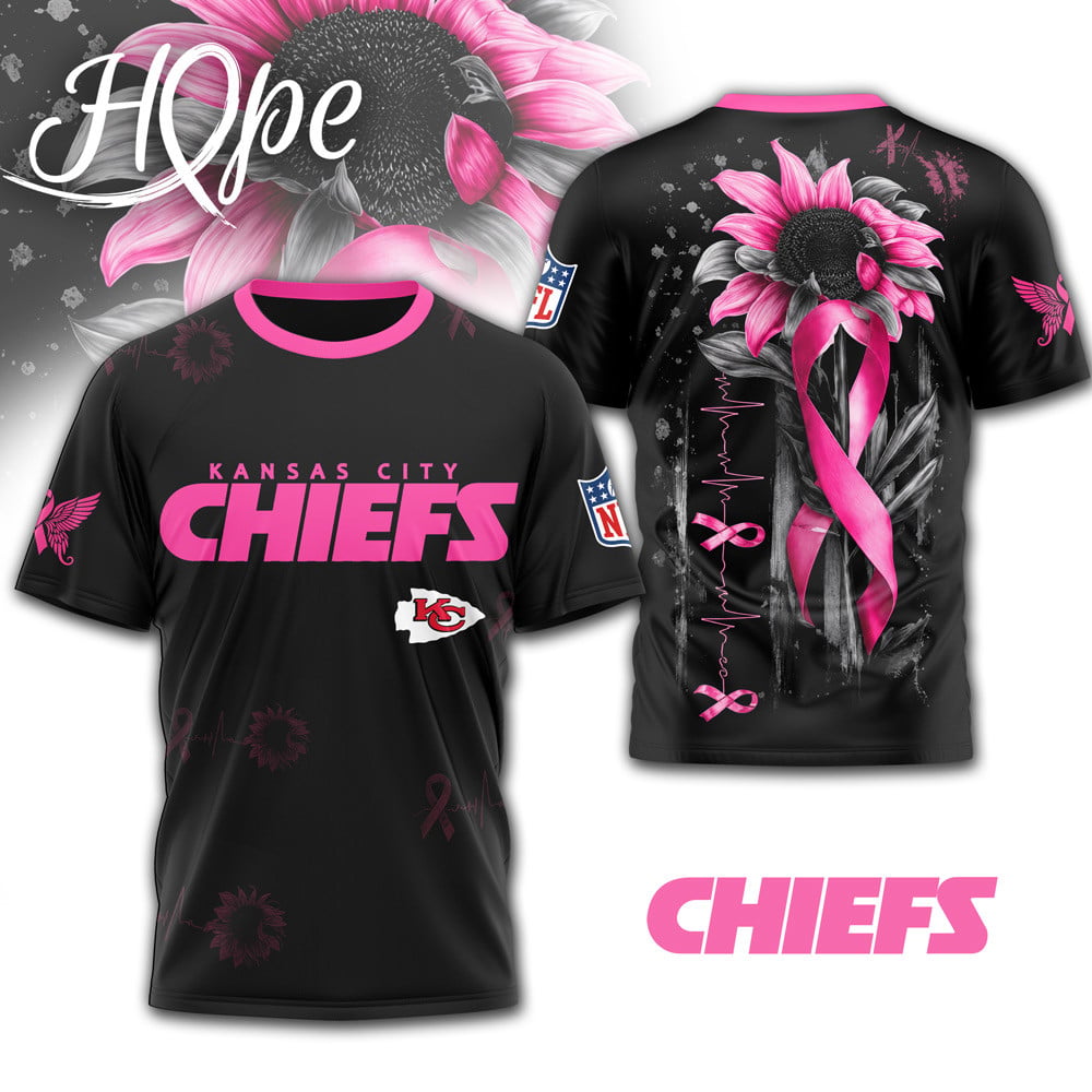 Kc.chiefs | Premium .n.f.l. Hope Pink Ribbon 3d Shirt