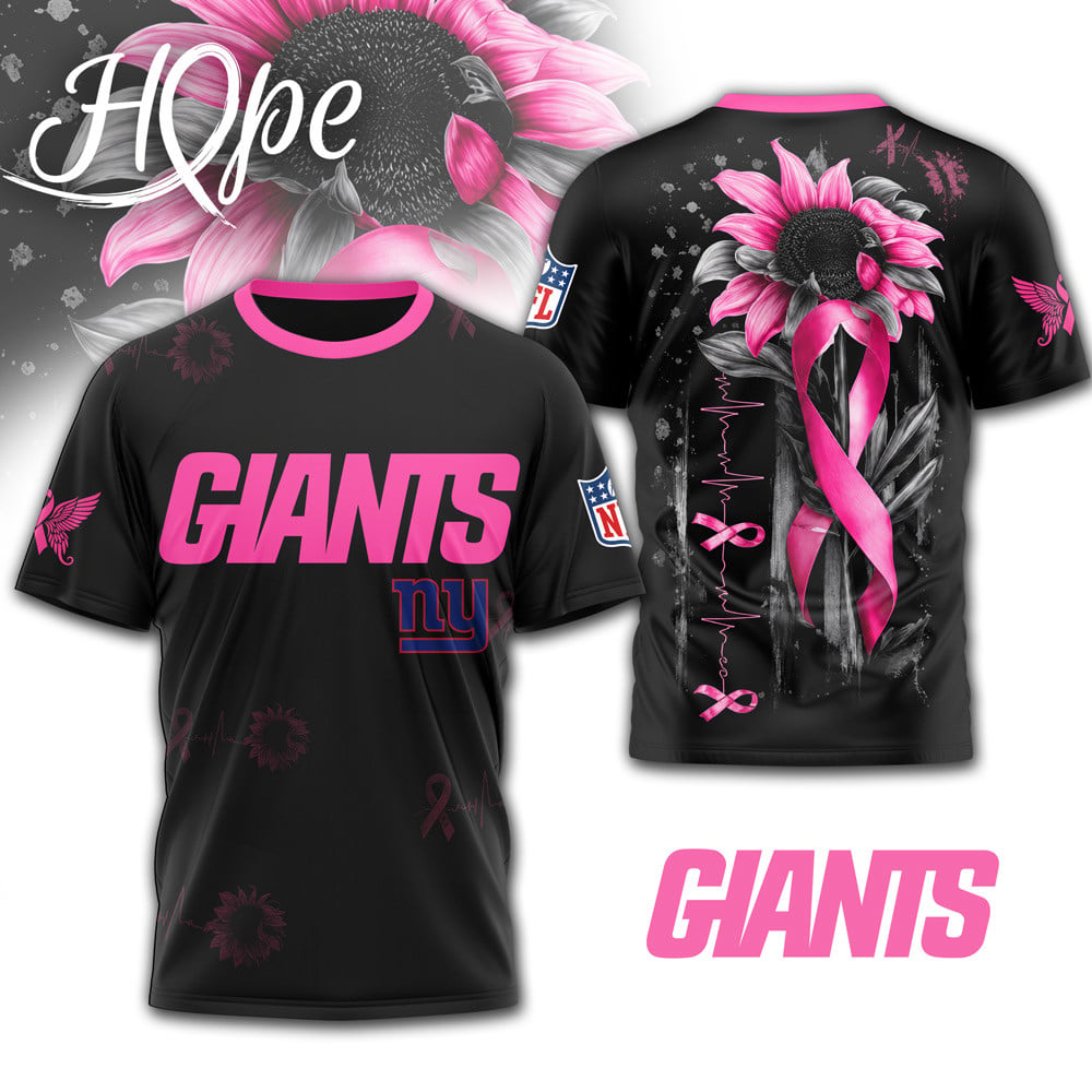 Ny.giants | Premium .n.f.l. Hope Pink Ribbon 3d Shirt
