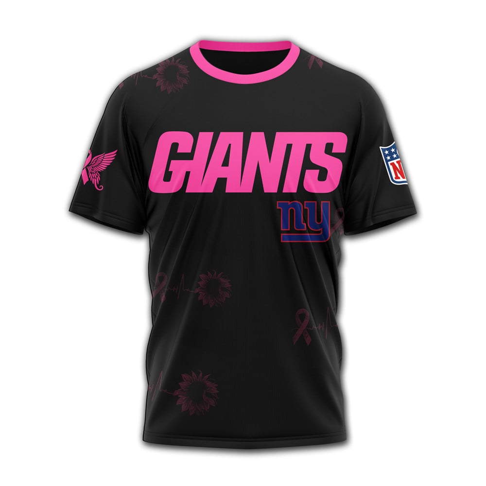 Ny.giants | Premium .n.f.l. Hope Pink Ribbon 3d Shirt