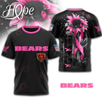 C.bears | Premium .n.f.l. Hope Pink Ribbon 3d Shirt