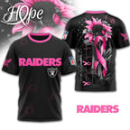 Lv.raiders | Premium .n.f.l. Hope Pink Ribbon 3d Shirt