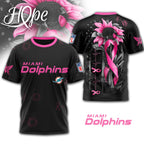 M.dolphins | Premium .n.f.l. Hope Pink Ribbon 3d Shirt