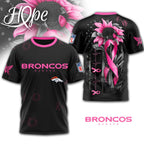 D.broncos | Premium .n.f.l. Hope Pink Ribbon 3d Shirt