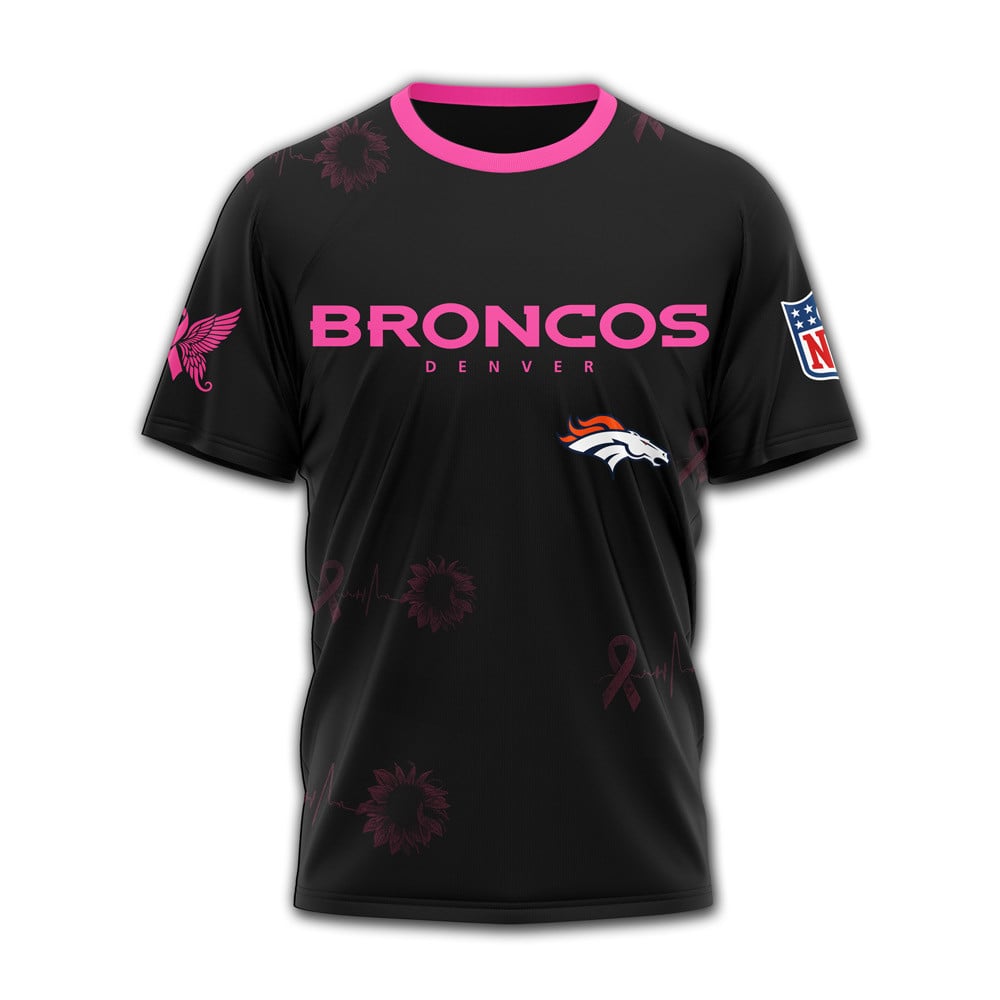 D.broncos | Premium .n.f.l. Hope Pink Ribbon 3d Shirt