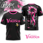 M.vikings | Premium .n.f.l. Hope Pink Ribbon 3d Shirt