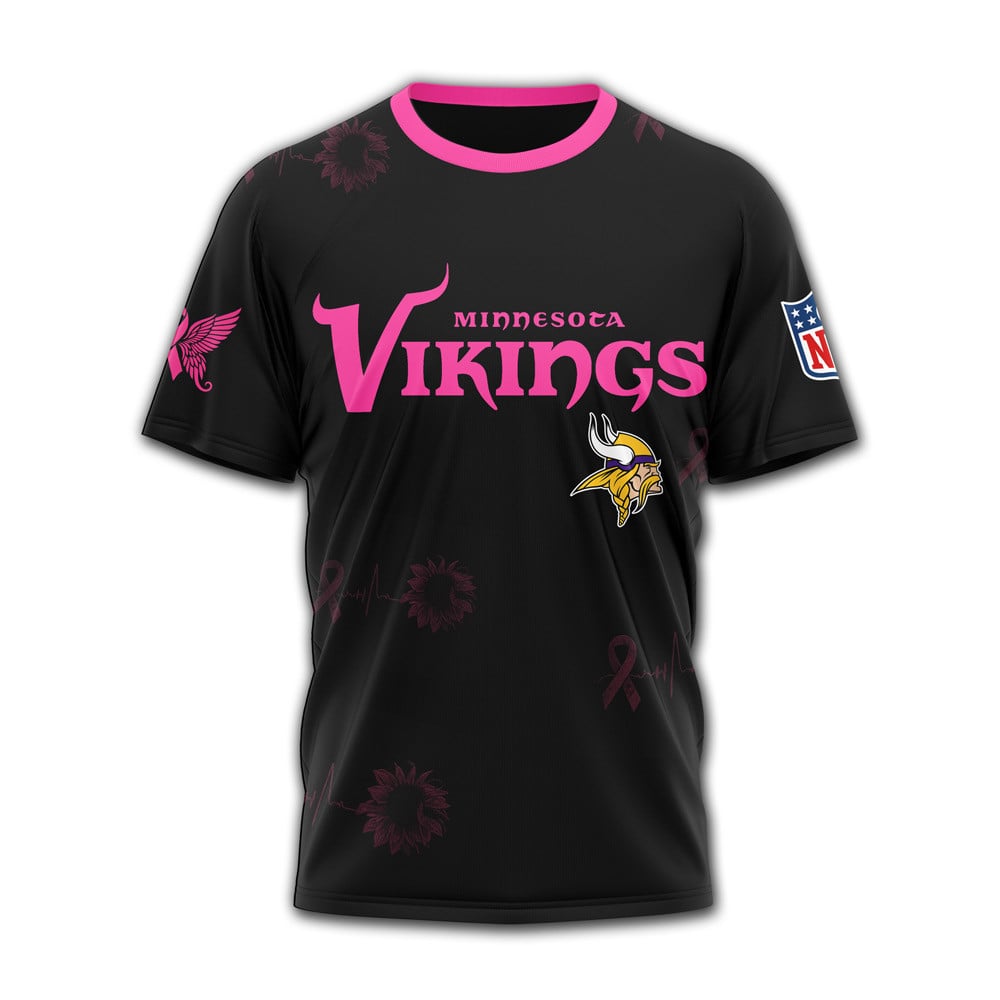 M.vikings | Premium .n.f.l. Hope Pink Ribbon 3d Shirt