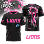D.lions | Premium .n.f.l. Hope Pink Ribbon 3d Shirt