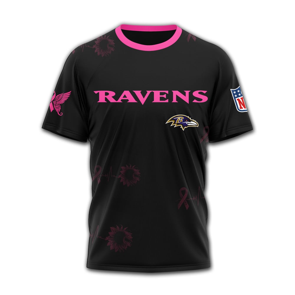 B.ravens | Premium .n.f.l. Hope Pink Ribbon 3d Shirt