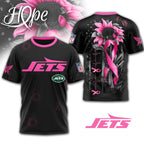 Ny.jets | Premium .n.f.l. Hope Pink Ribbon 3d Shirt