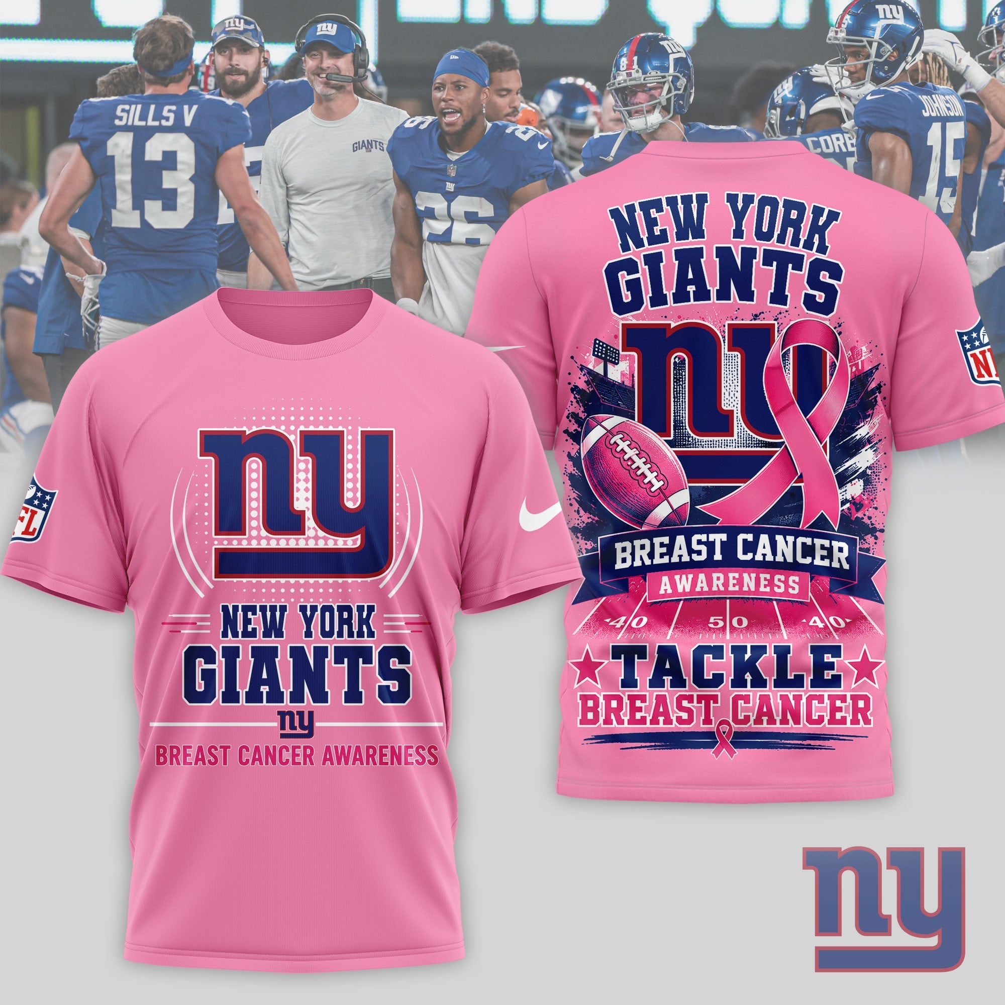 Ny.giants | Premium .n.f.l. Awareness 3d Shirt