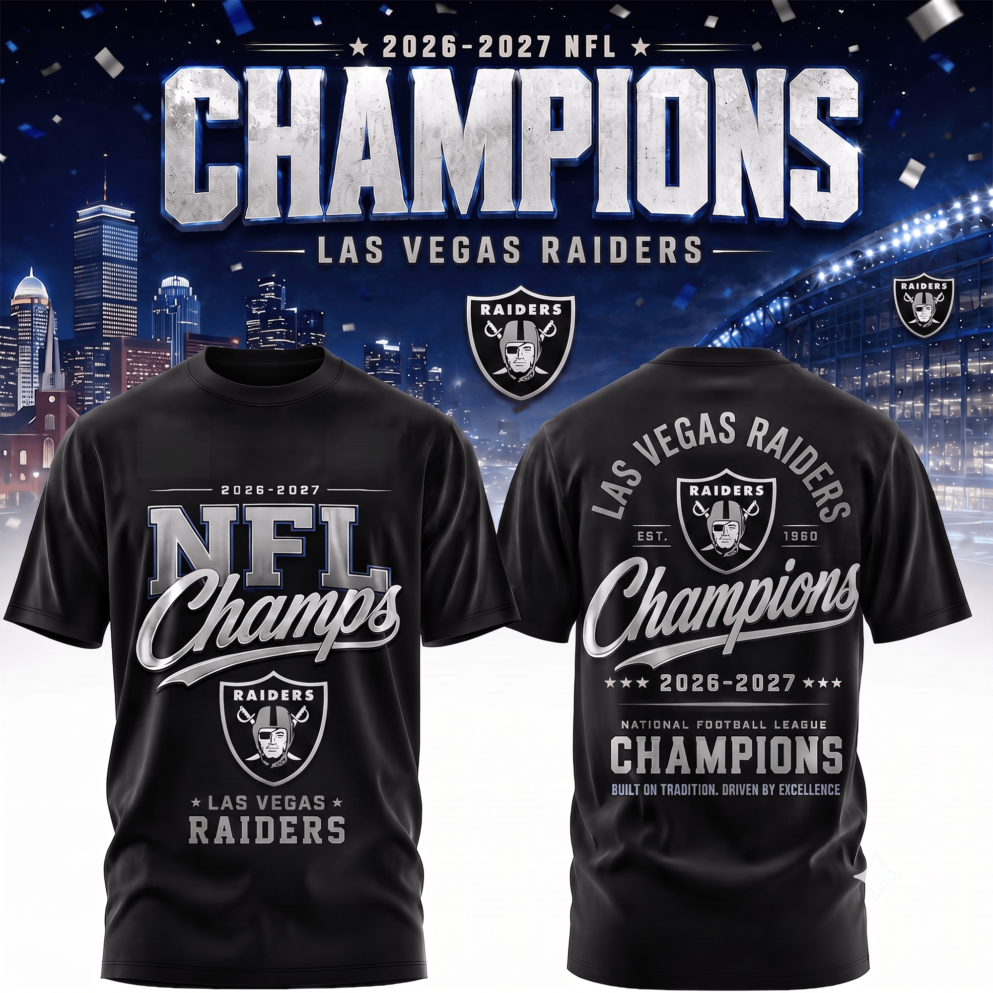 Lv.raiders | Premium  Team Champions Black 3d Shirt Nf1