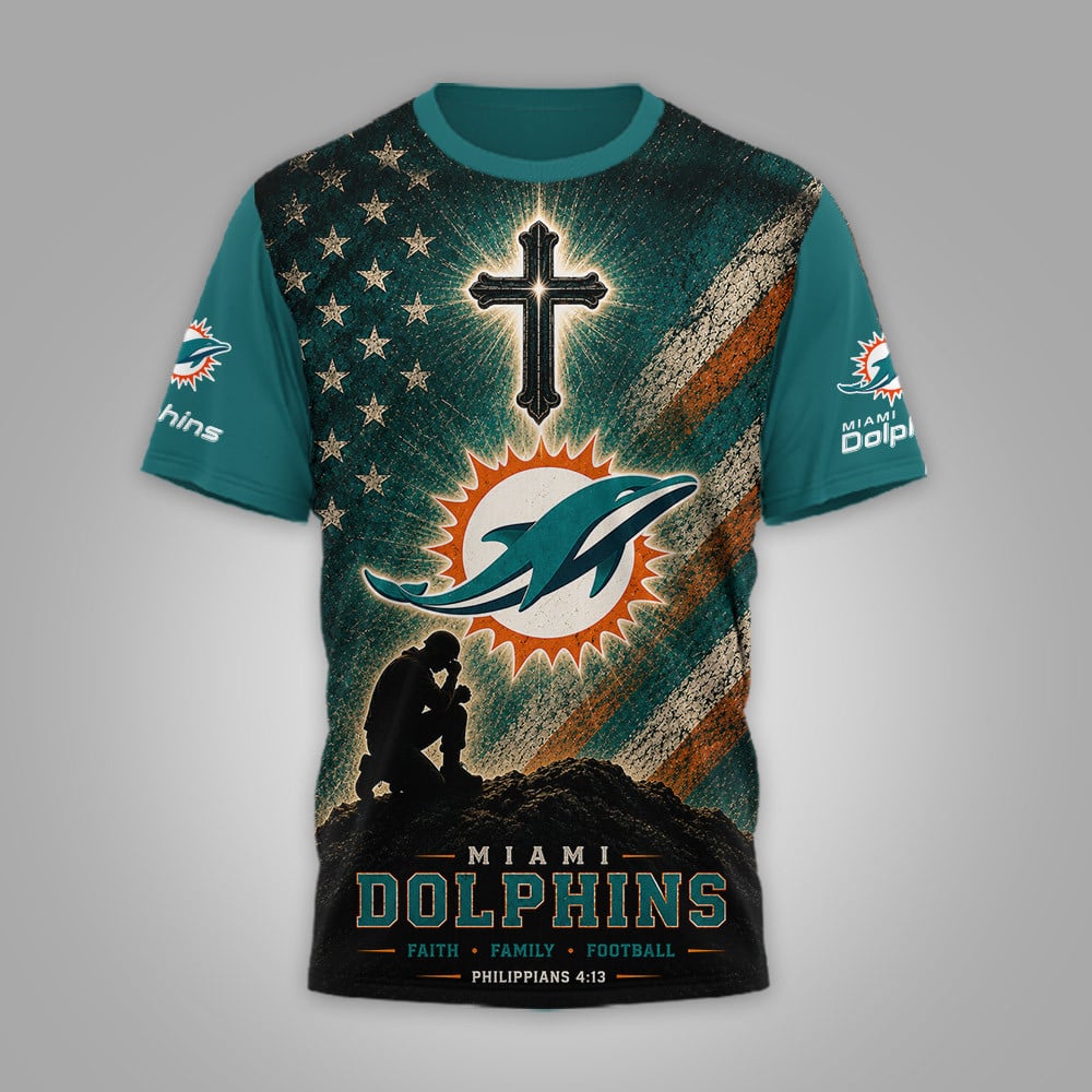 M.dolphins | Premium  Faith Family 3d Shirt Nf1