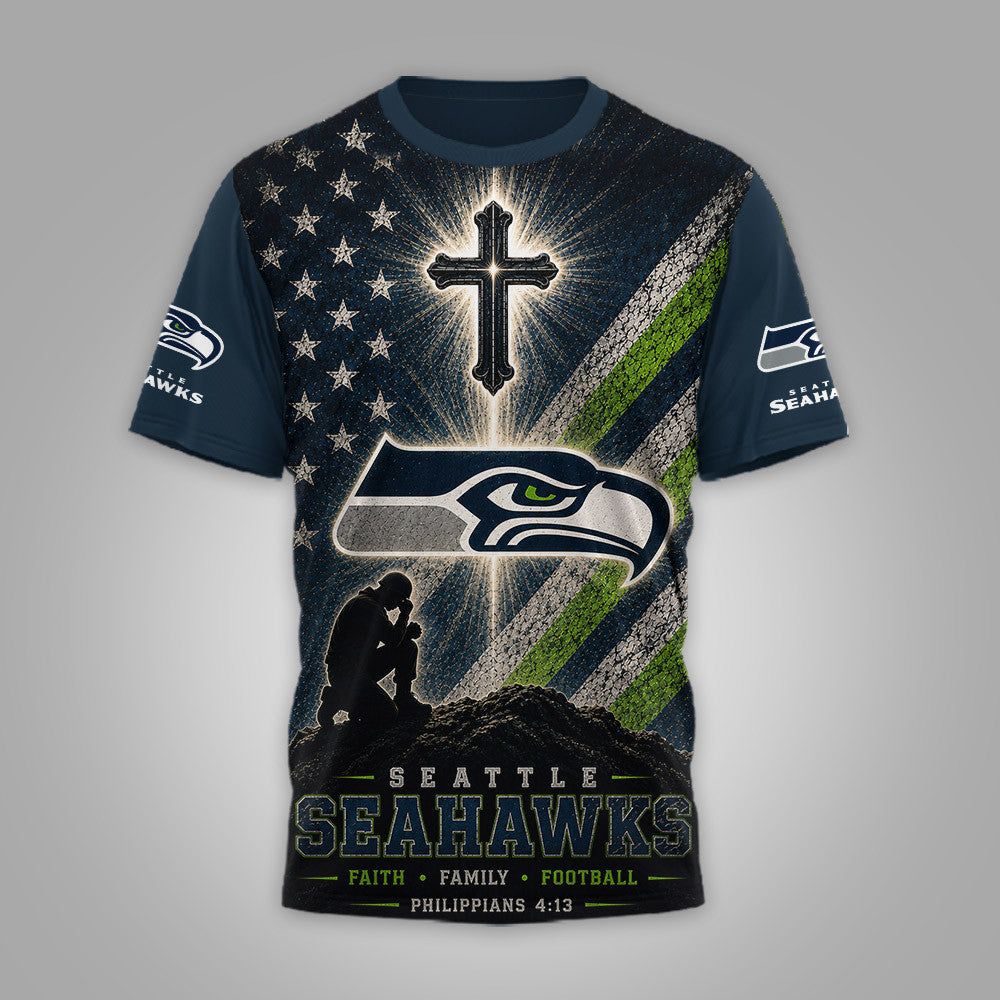 S.seahawks | Premium  Faith Family 3d Shirt Nf1