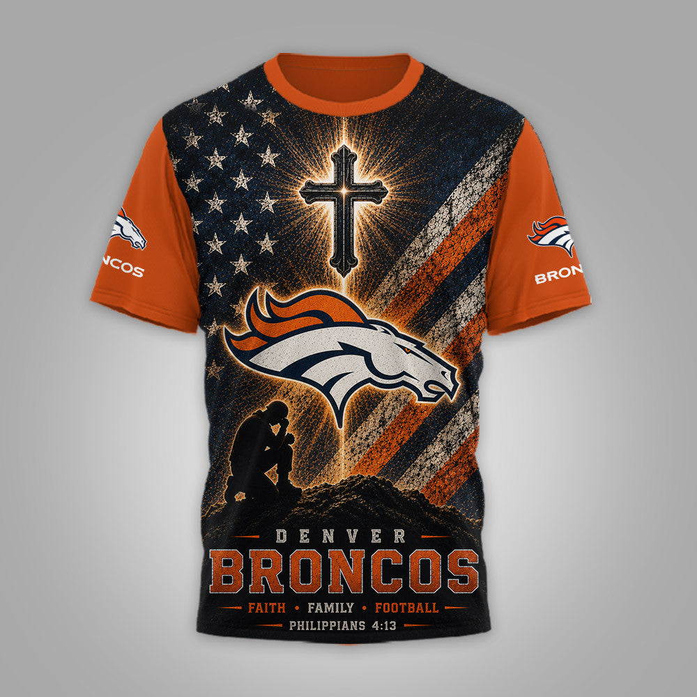 D.broncos | Premium  Faith Family 3d Shirt Nf1