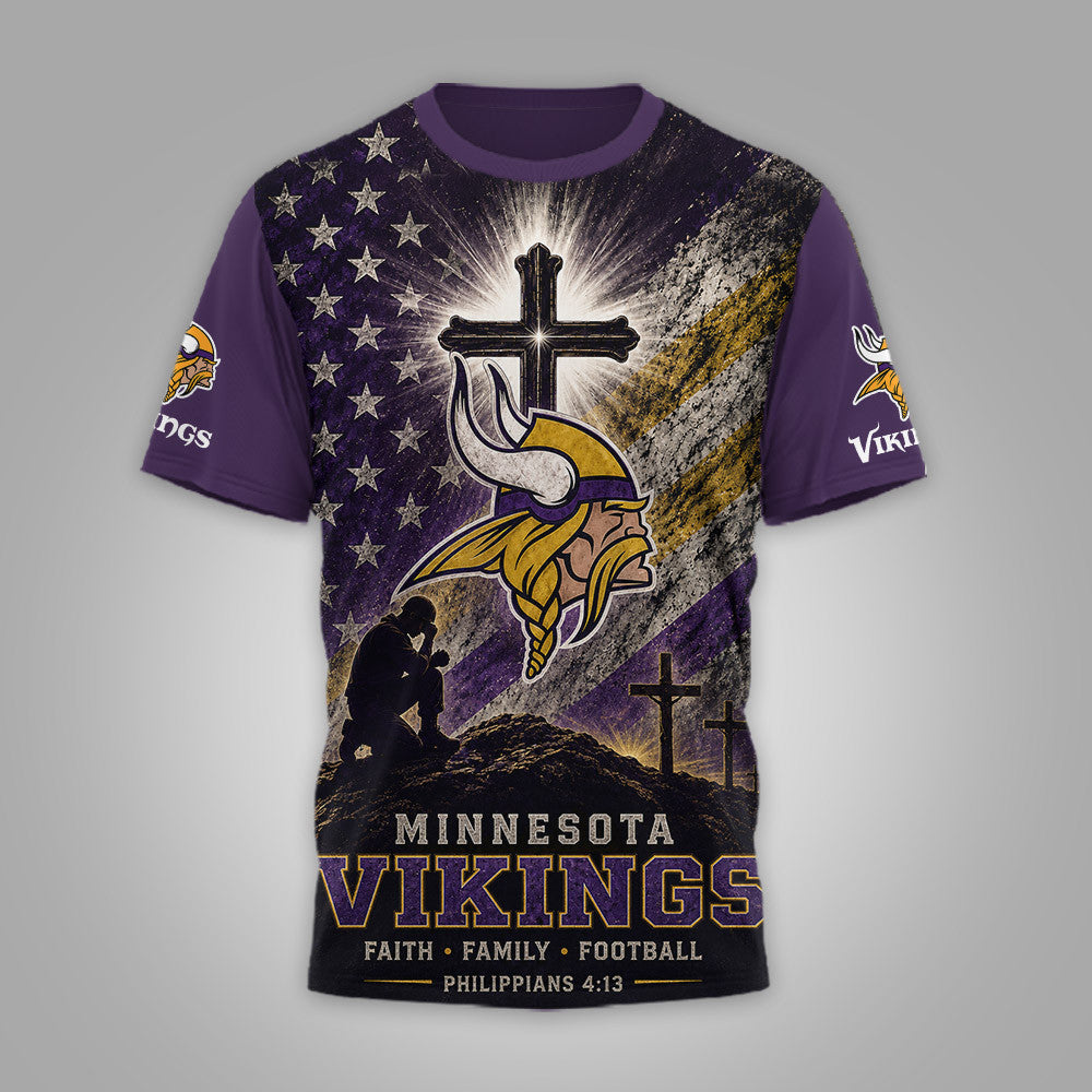 M.vikings | Premium  Faith Family 3d Shirt Nf1