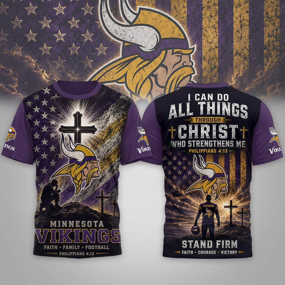 M.vikings | Premium  Faith Family 3d Shirt Nf1