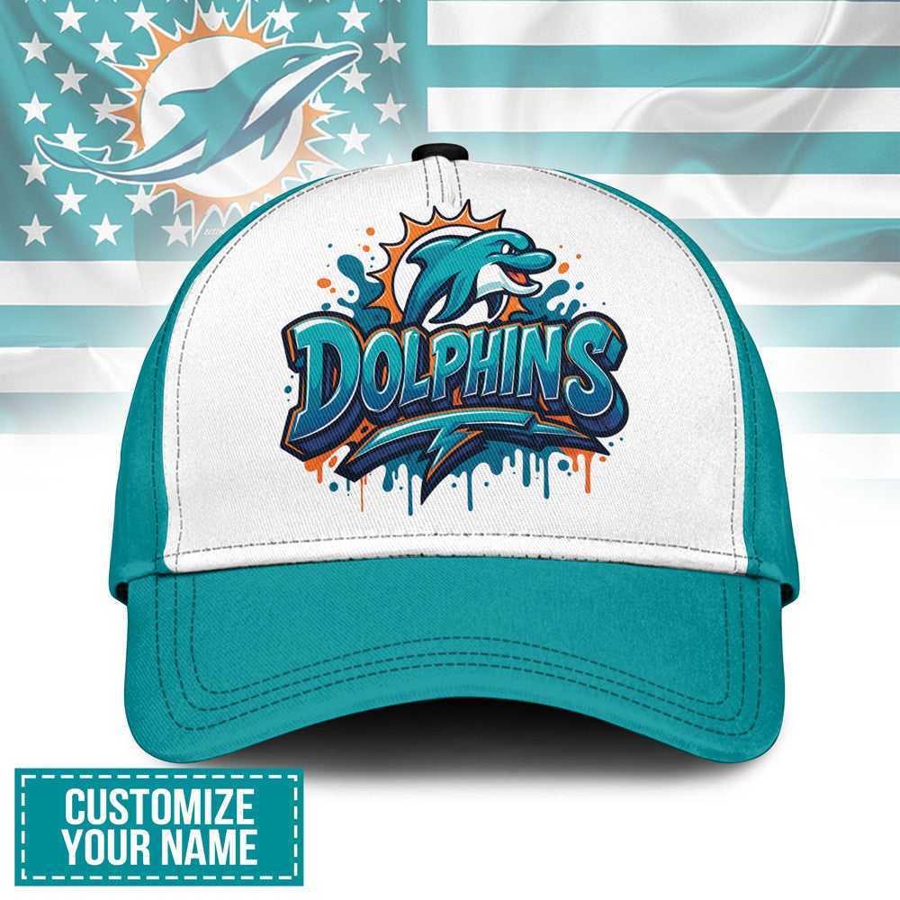 M.dolphins | Premium  Custom Graffiti Team Cap Nf1