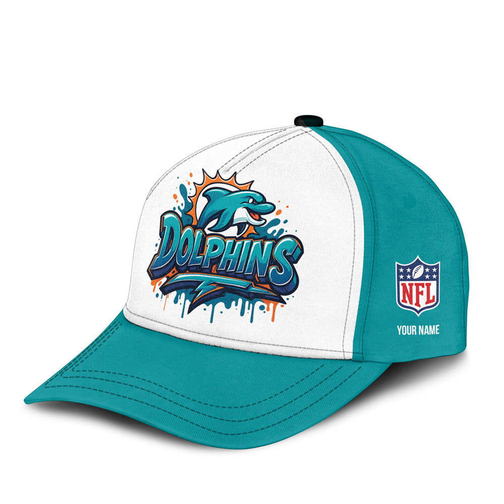 M.dolphins | Premium  Custom Graffiti Team Cap Nf1