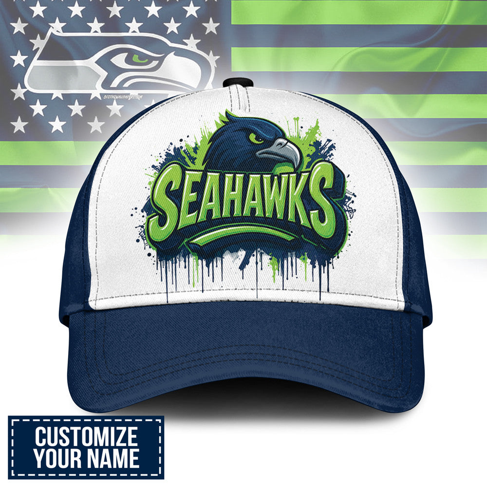 S.seahawks | Premium  Custom Graffiti Team Cap Nf1