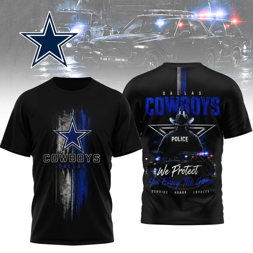 D.cowboys | Premium  Police Tribute Team 3d Shirt Nf1