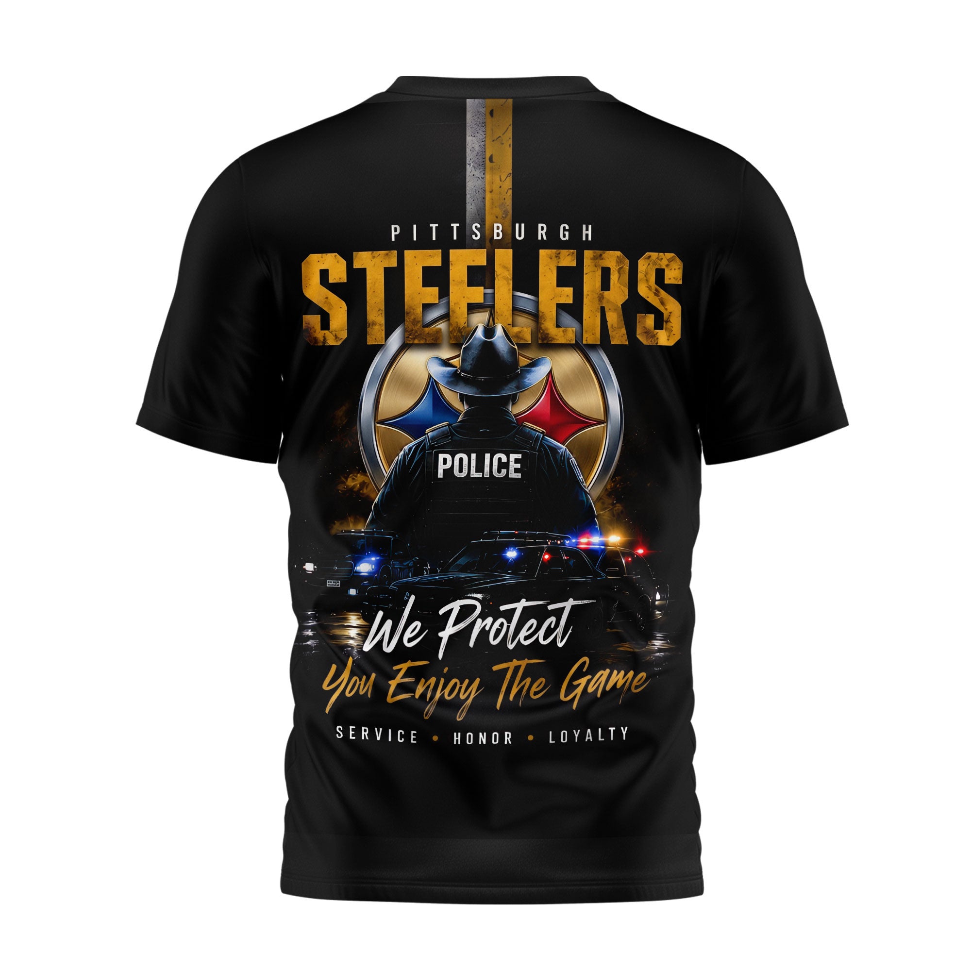 P.steelers | Premium  Police Tribute Team 3d Shirt Nf1