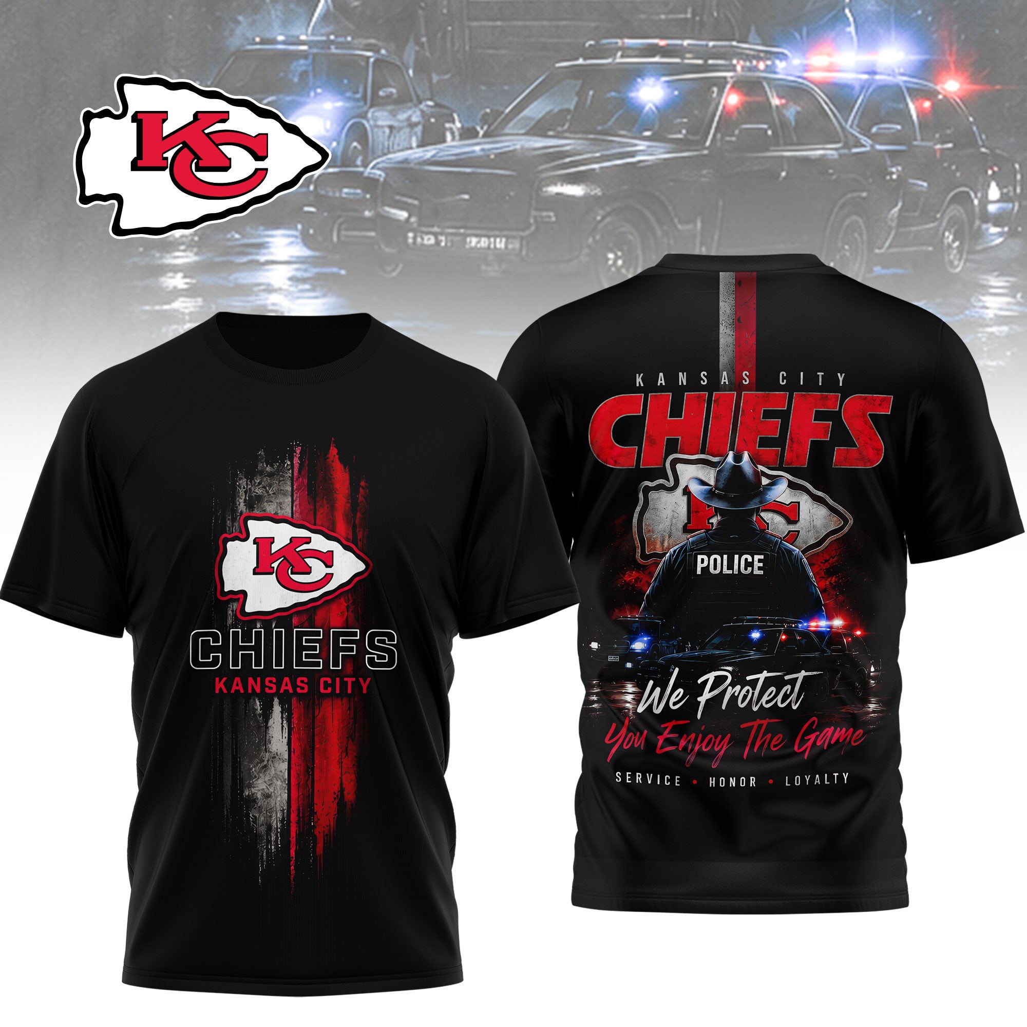 Kc.chiefs | Premium  Police Tribute Team 3d Shirt Nf1