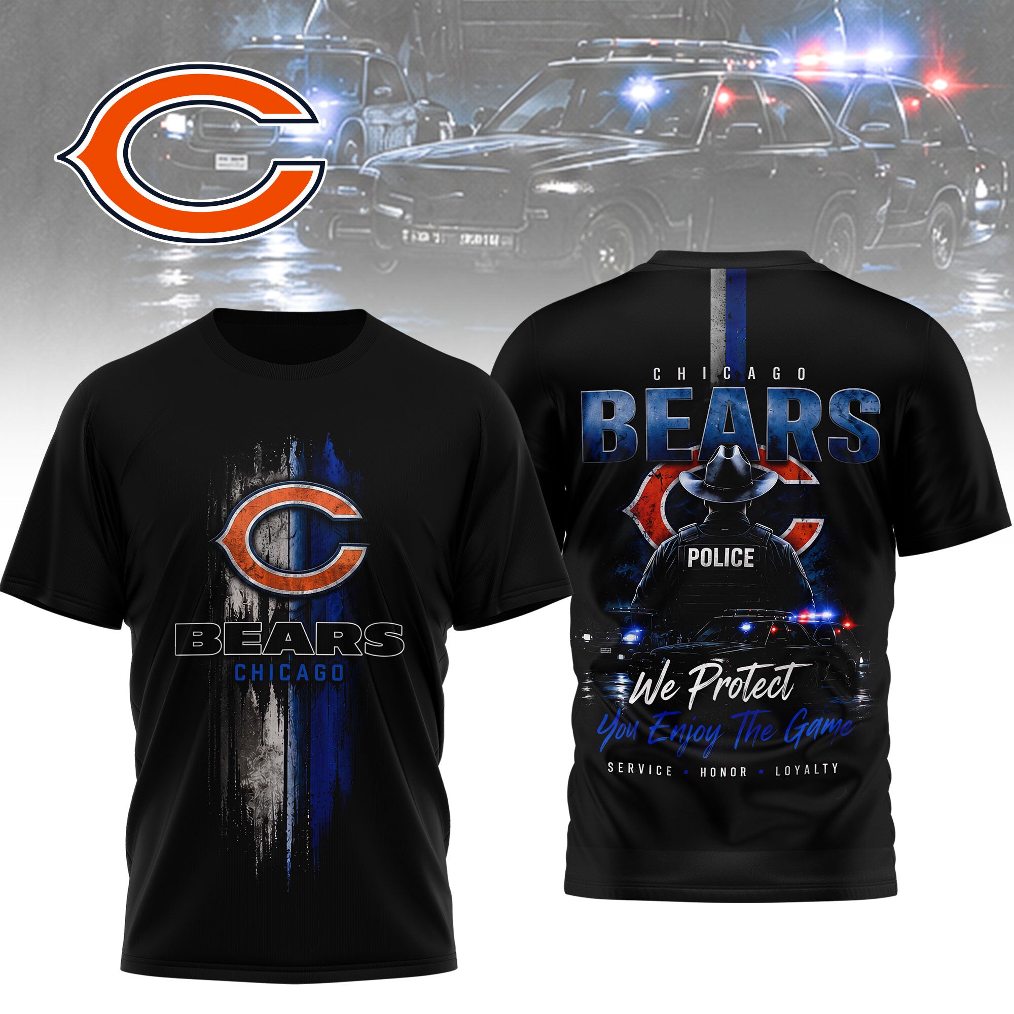 C.bears | Premium  Police Tribute Team 3d Shirt Nf1