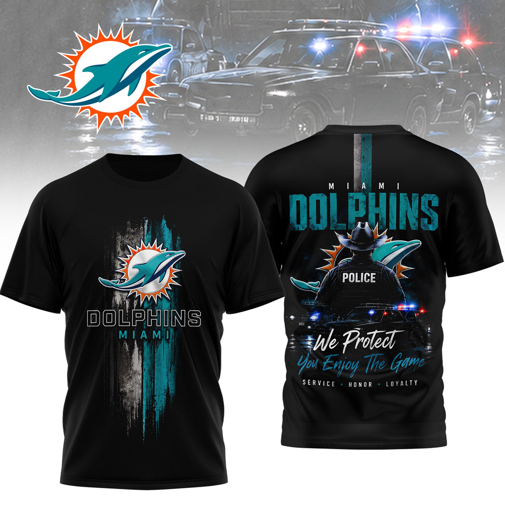 M.dolphins | Premium  Police Tribute Team 3d Shirt Nf1