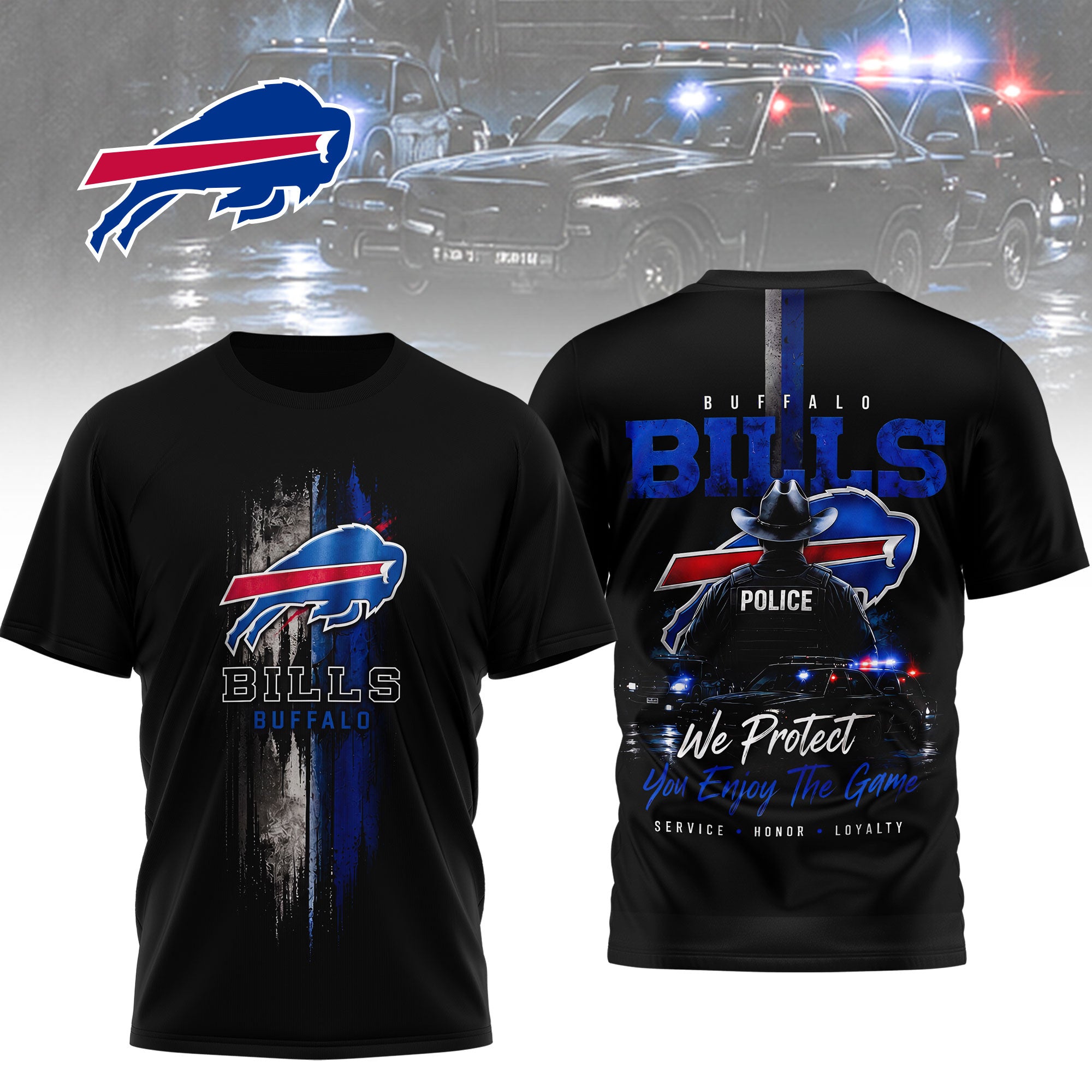 B.bills | Premium  Police Tribute Team 3d Shirt Nf1