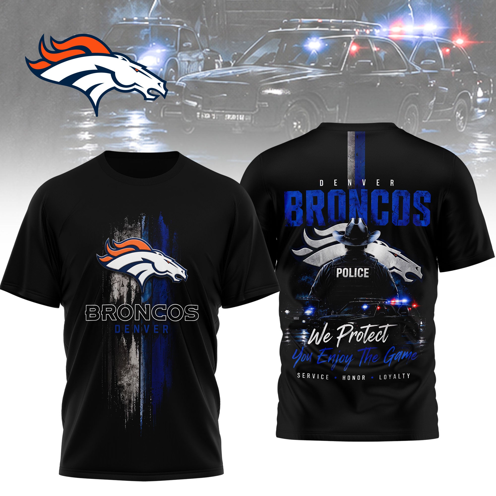 D.broncos | Premium  Police Tribute Team 3d Shirt Nf1