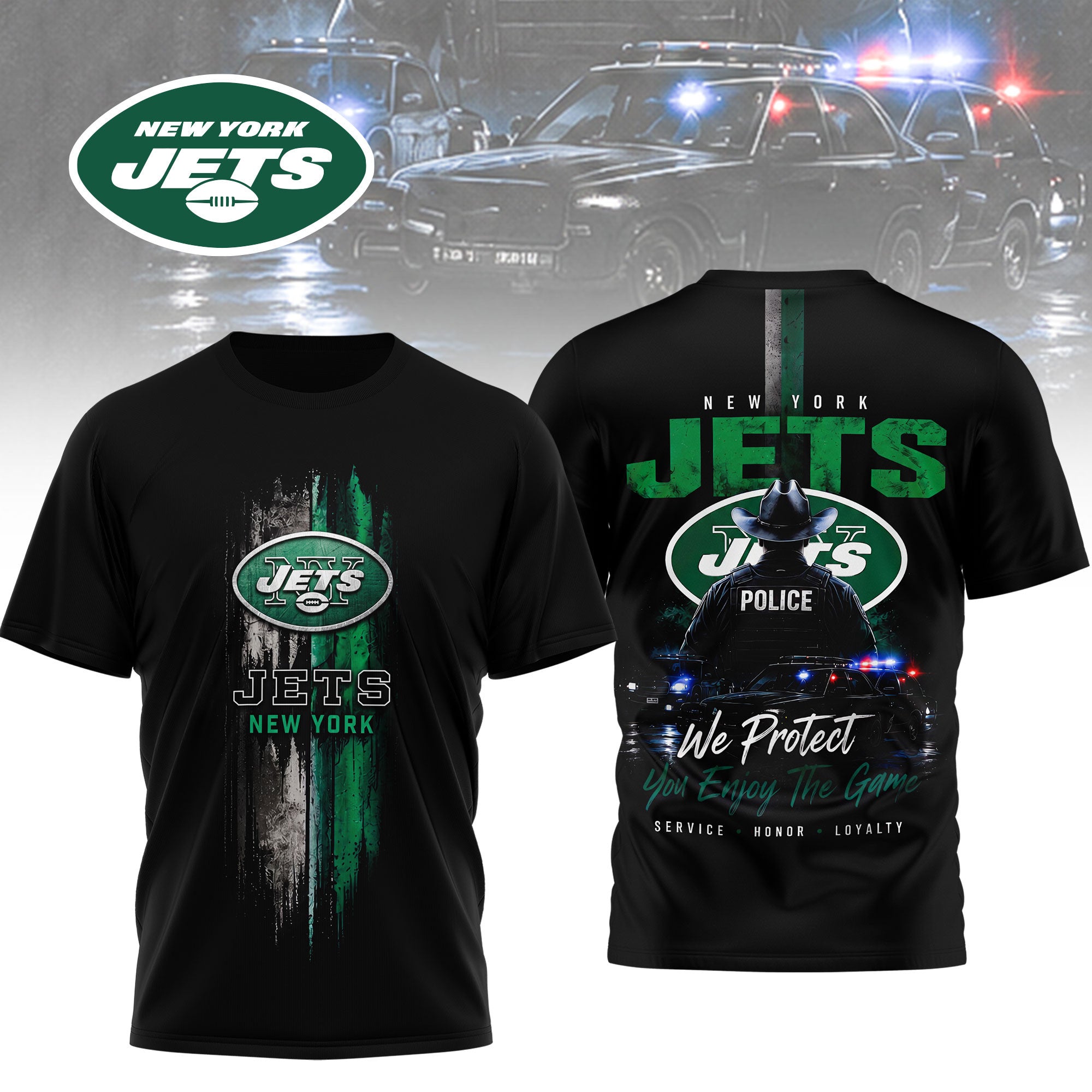 Ny.jets | Premium  Police Tribute Team 3d Shirt Nf1