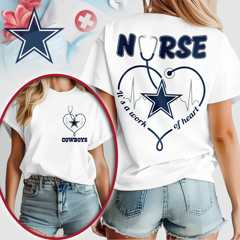 D.cowboys | Premium  Nurse Heart Team 3d Shirt Nf1