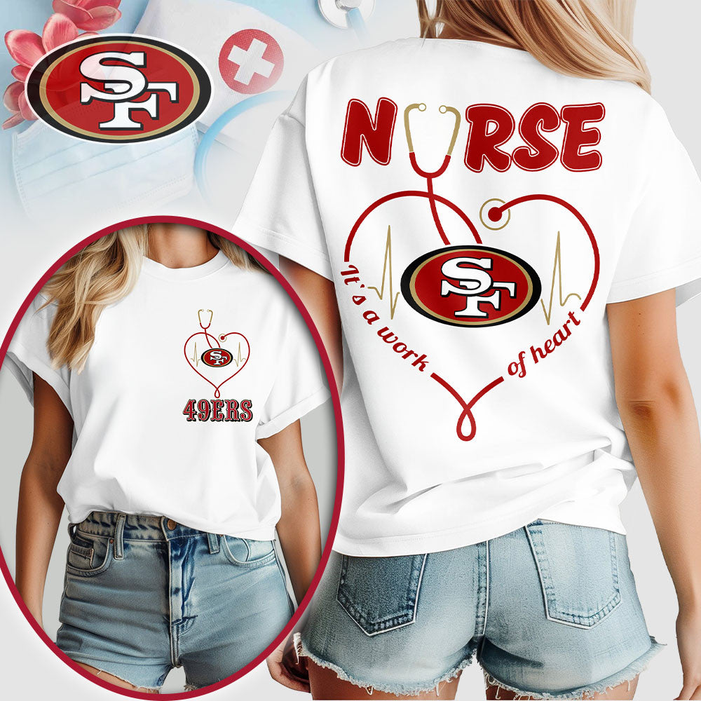 Sf.49ers | Premium  Nurse Heart Team 3d Shirt Nf1