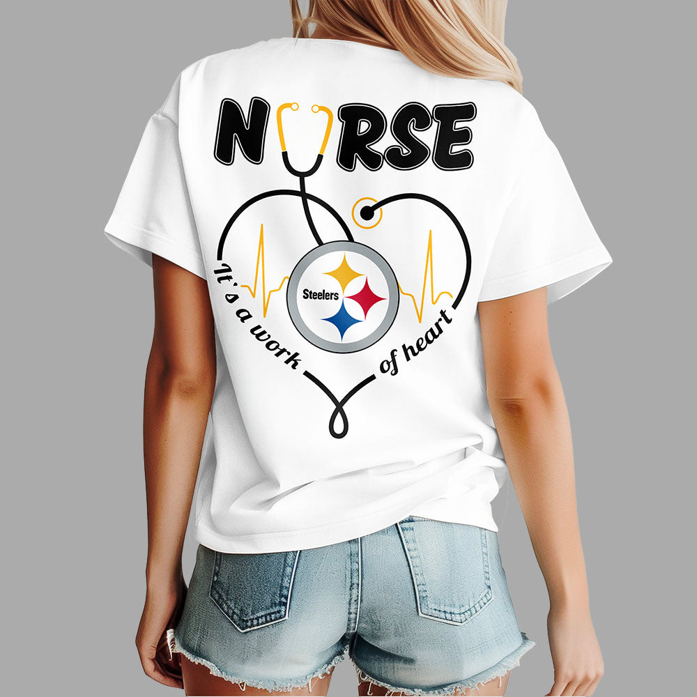 P.steelers | Premium  Nurse Heart Team 3d Shirt Nf1