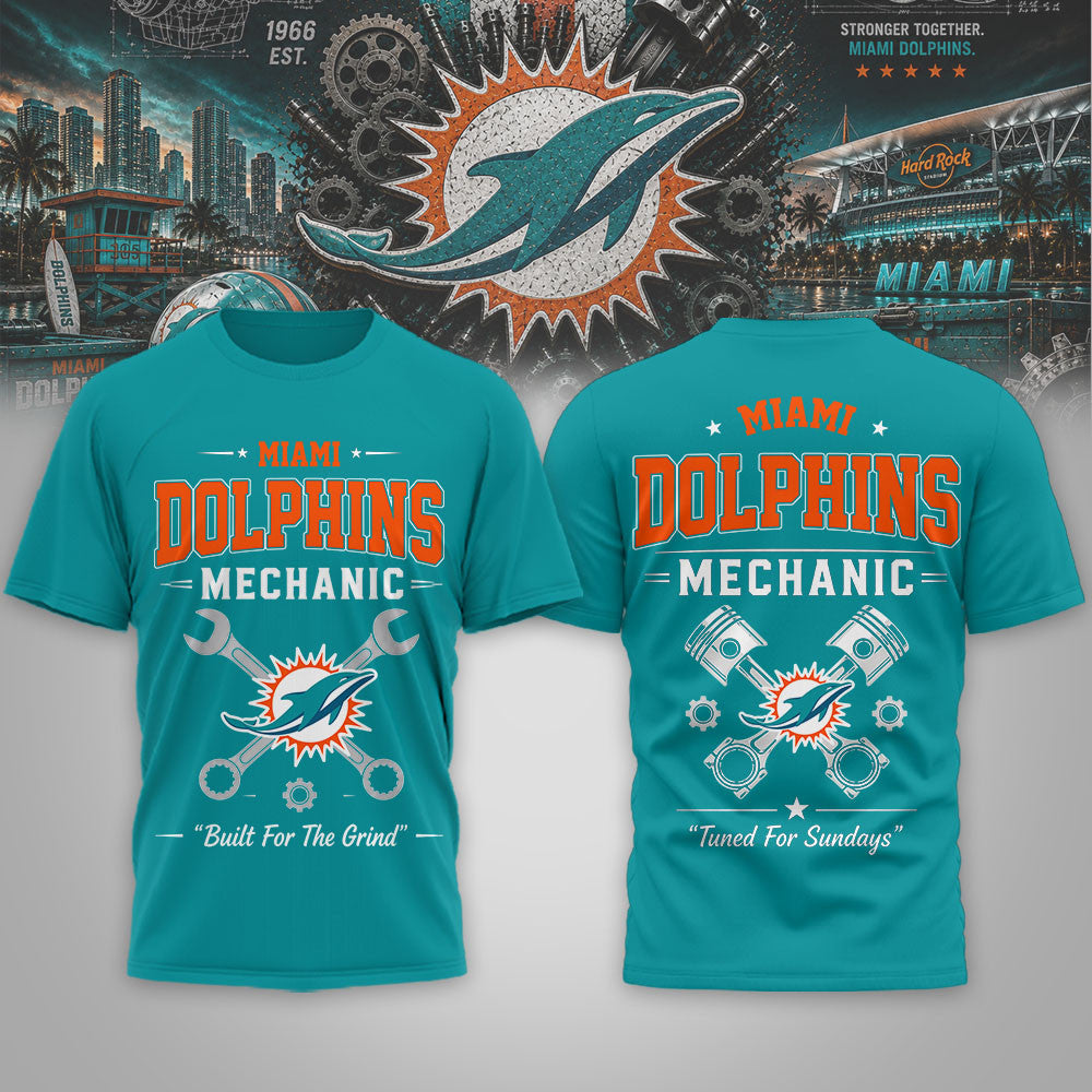 M.dolphins | Premium  Built For The Grind 3d Shirt Nf1