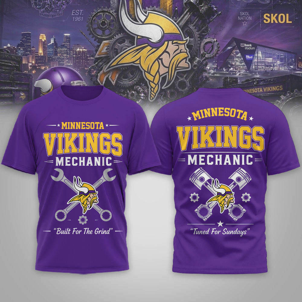 M.vikings | Premium  Built For The Grind 3d Shirt Nf1