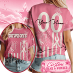 D.cowboys | Premium  Butterfly Ribbon Custom 3d Shirt Nf1