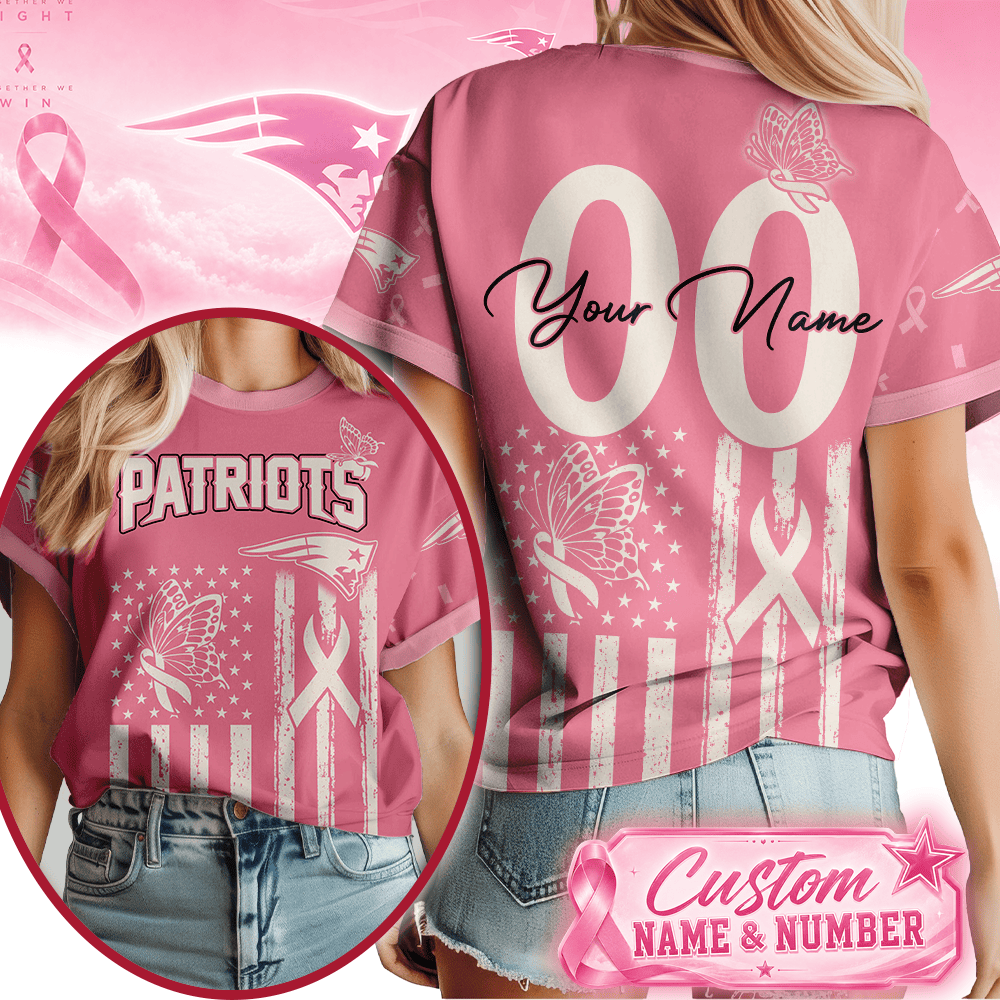 Ne.patriots | Premium  Butterfly Ribbon Custom 3d Shirt Nf1